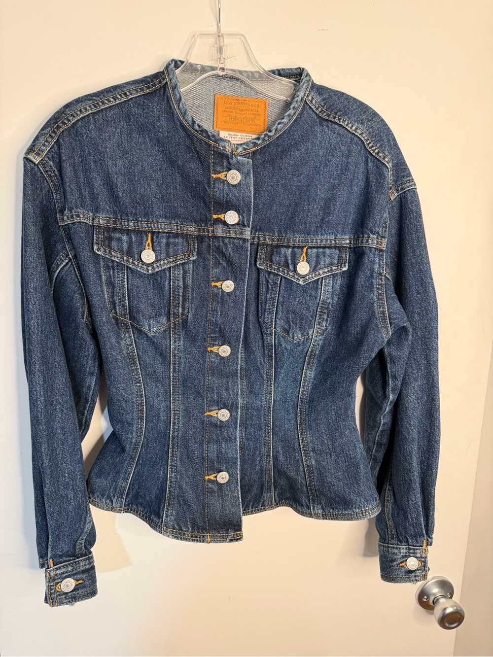 Levi's Blue Denim Jacket with Tan Leather Label